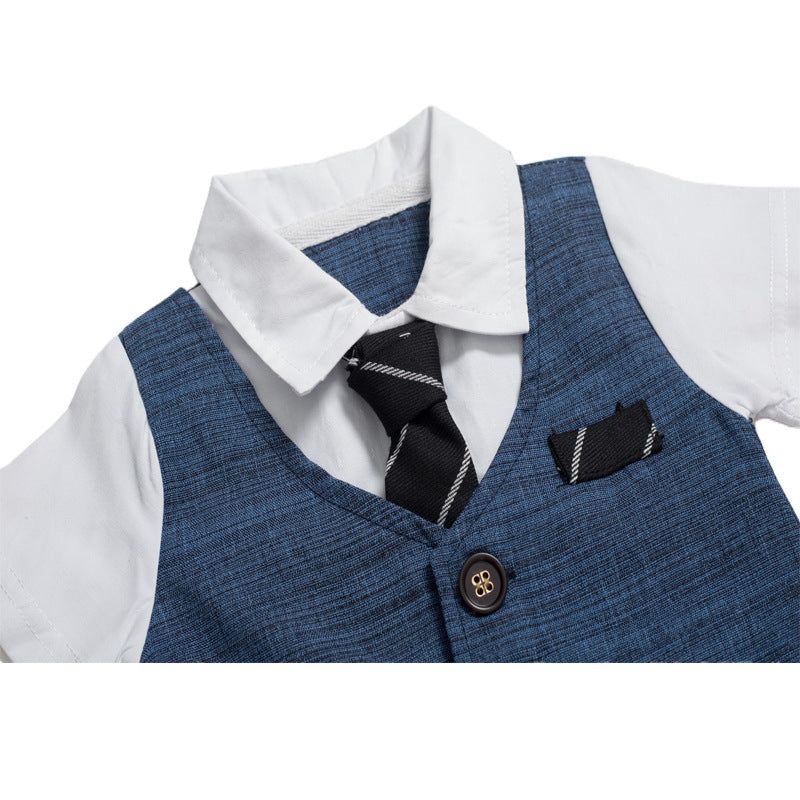 Little Gentleman Baby Bodysuit — Classic Blue