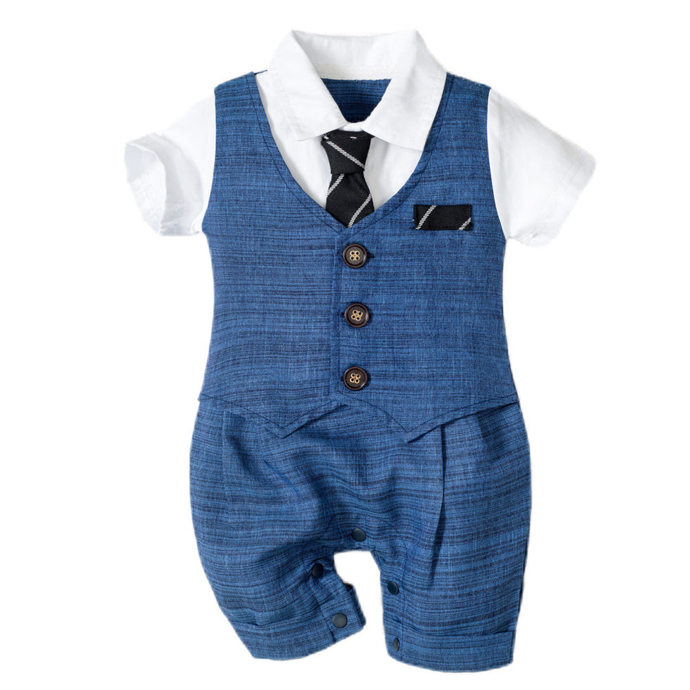 Little Gentleman Baby Bodysuit — Classic Blue