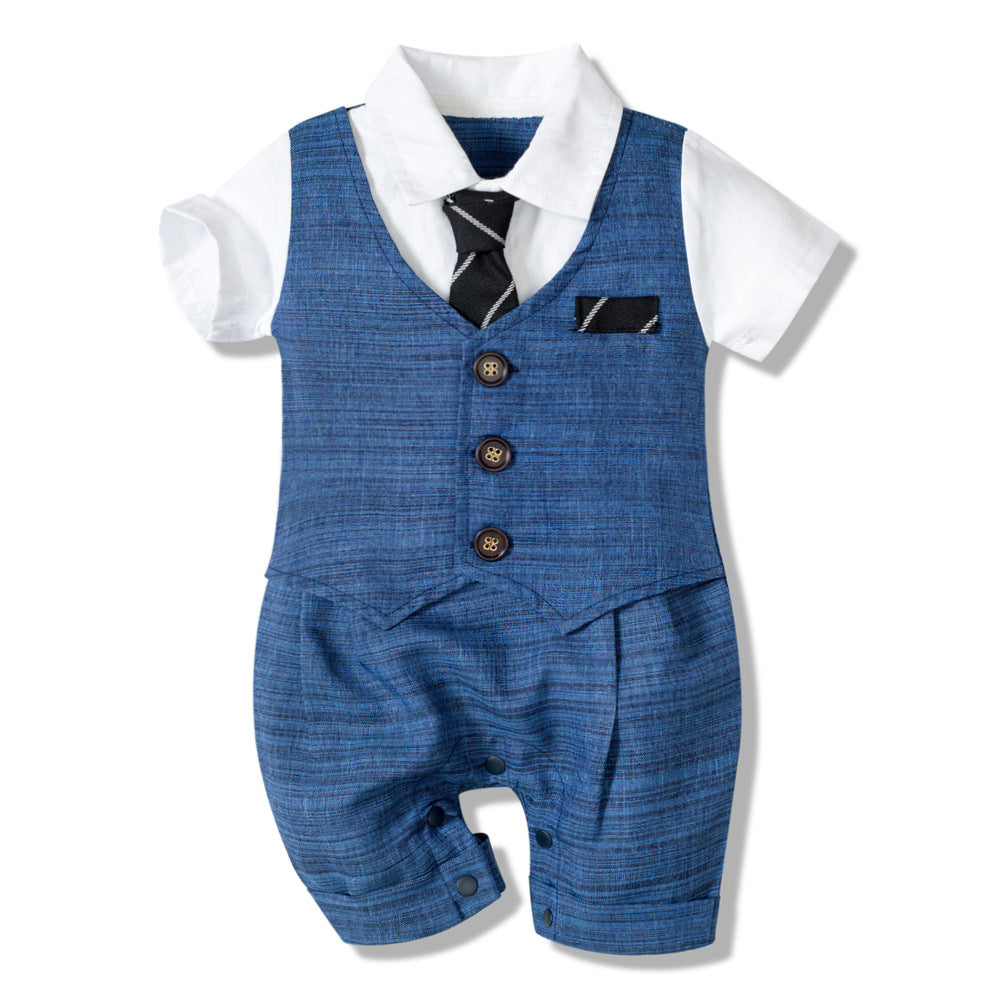 Little Gentleman Baby Bodysuit — Classic Blue