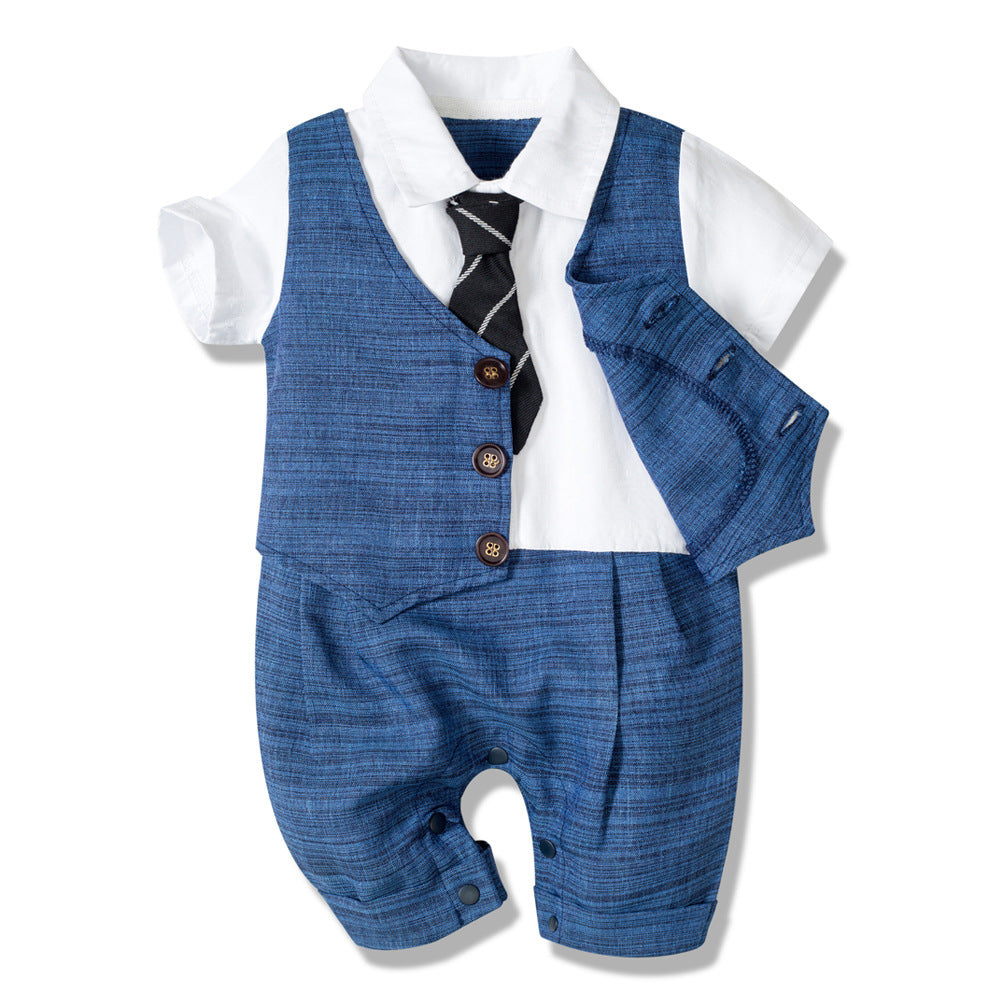 Little Gentleman Baby Bodysuit — Classic Blue