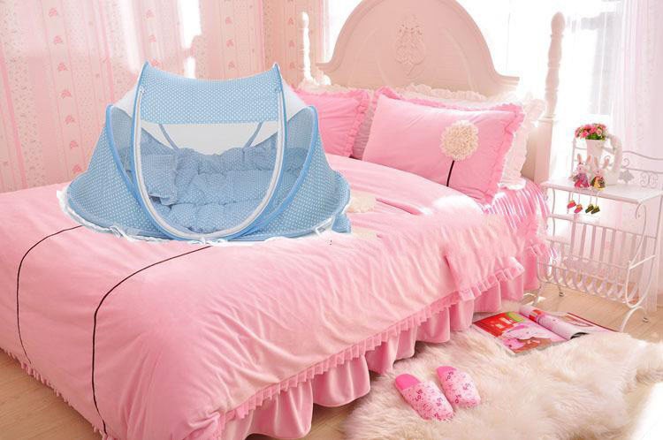Safe Slumber Baby Bed Net Set — Foldable Mosquito Net with Mattress & Pillow