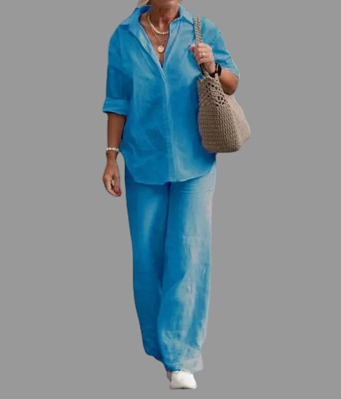Lovicart Wide-Leg Co-ord Set — Effortless Everyday Luxury