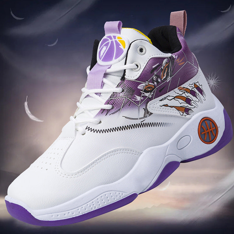 Men's High-Top Hand-Painted Basketball Sneakers