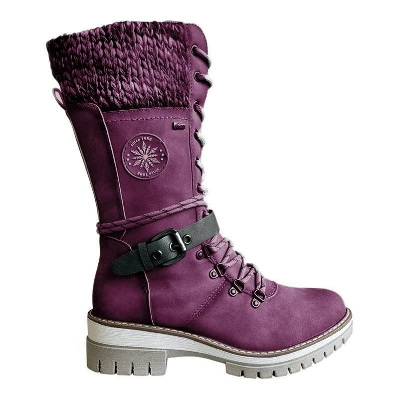 The Winter Stride — Women's High-Shaft Riding Boots with Square Heel