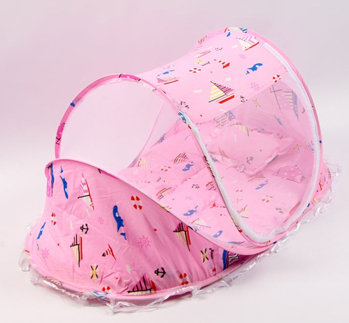 Safe Slumber Baby Bed Net Set — Foldable Mosquito Net with Mattress & Pillow