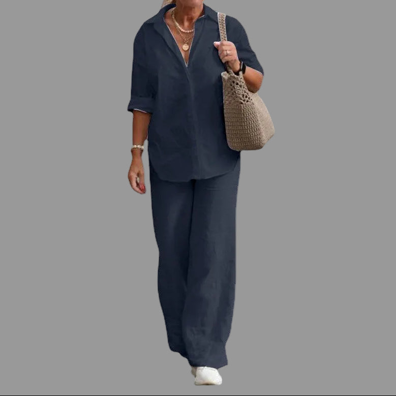 Lovicart Wide-Leg Co-ord Set — Effortless Everyday Luxury