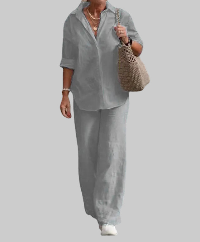 Lovicart Wide-Leg Co-ord Set — Effortless Everyday Luxury