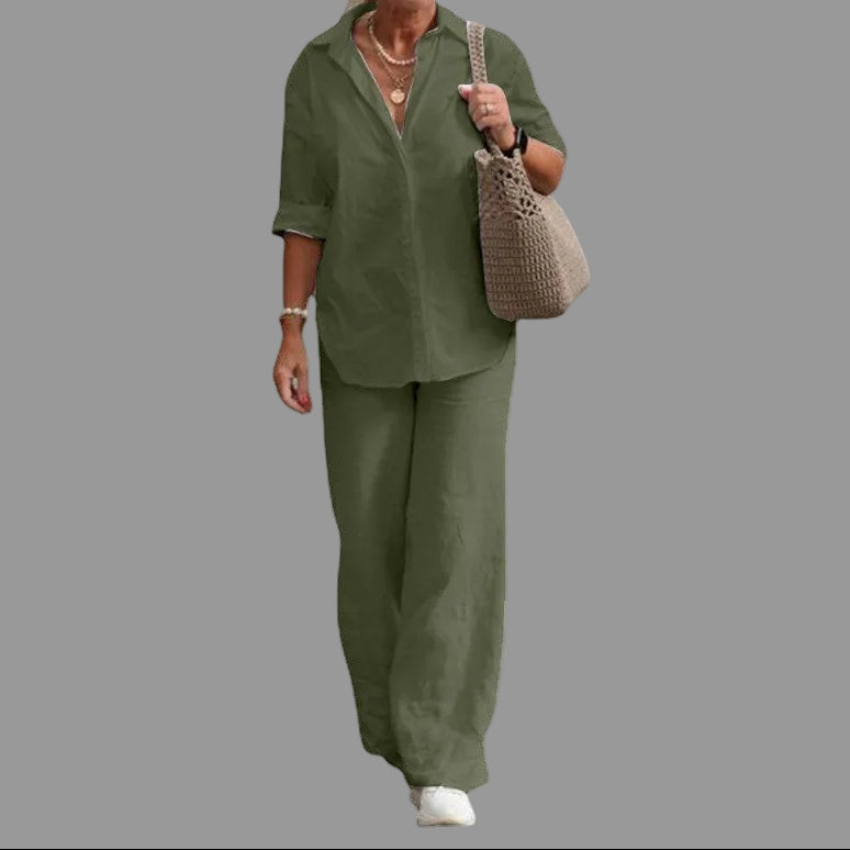 Lovicart Wide-Leg Co-ord Set — Effortless Everyday Luxury