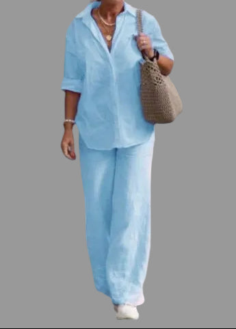 Lovicart Wide-Leg Co-ord Set — Effortless Everyday Luxury
