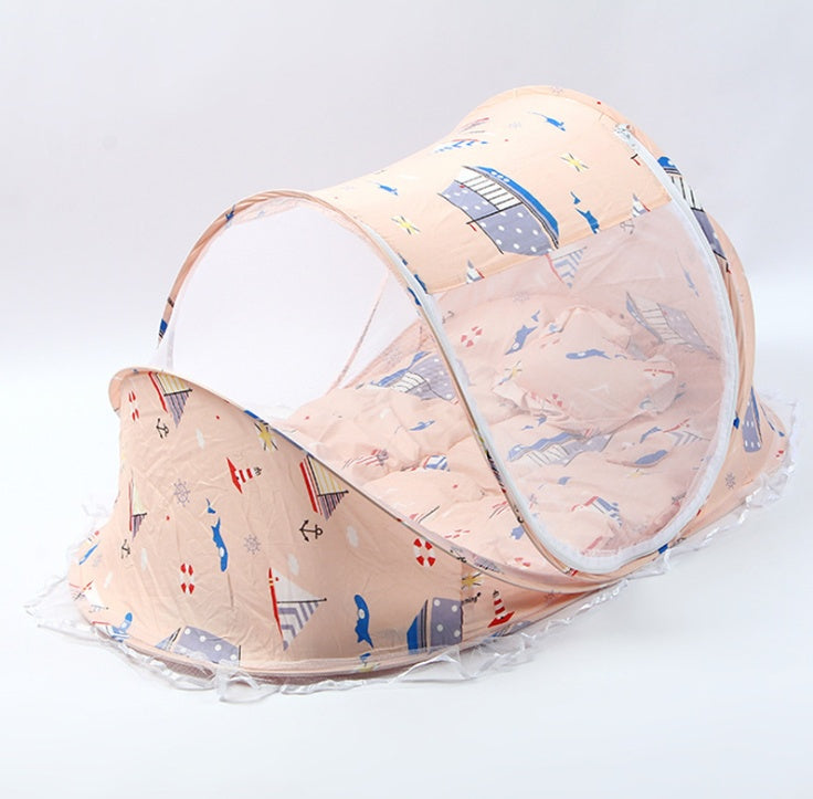 Safe Slumber Baby Bed Net Set — Foldable Mosquito Net with Mattress & Pillow