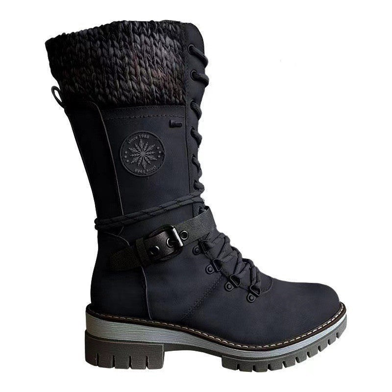 The Winter Stride — Women's High-Shaft Riding Boots with Square Heel