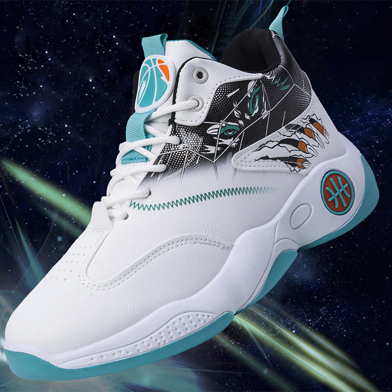 Men's High-Top Hand-Painted Basketball Sneakers