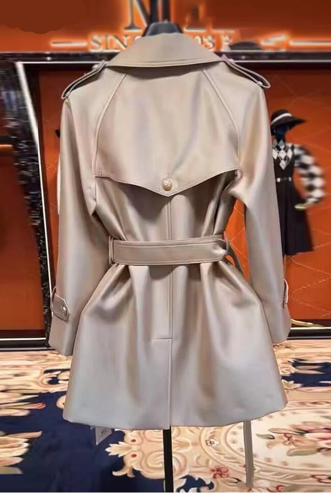 The Satin Trench — Khaki Luxury Coat