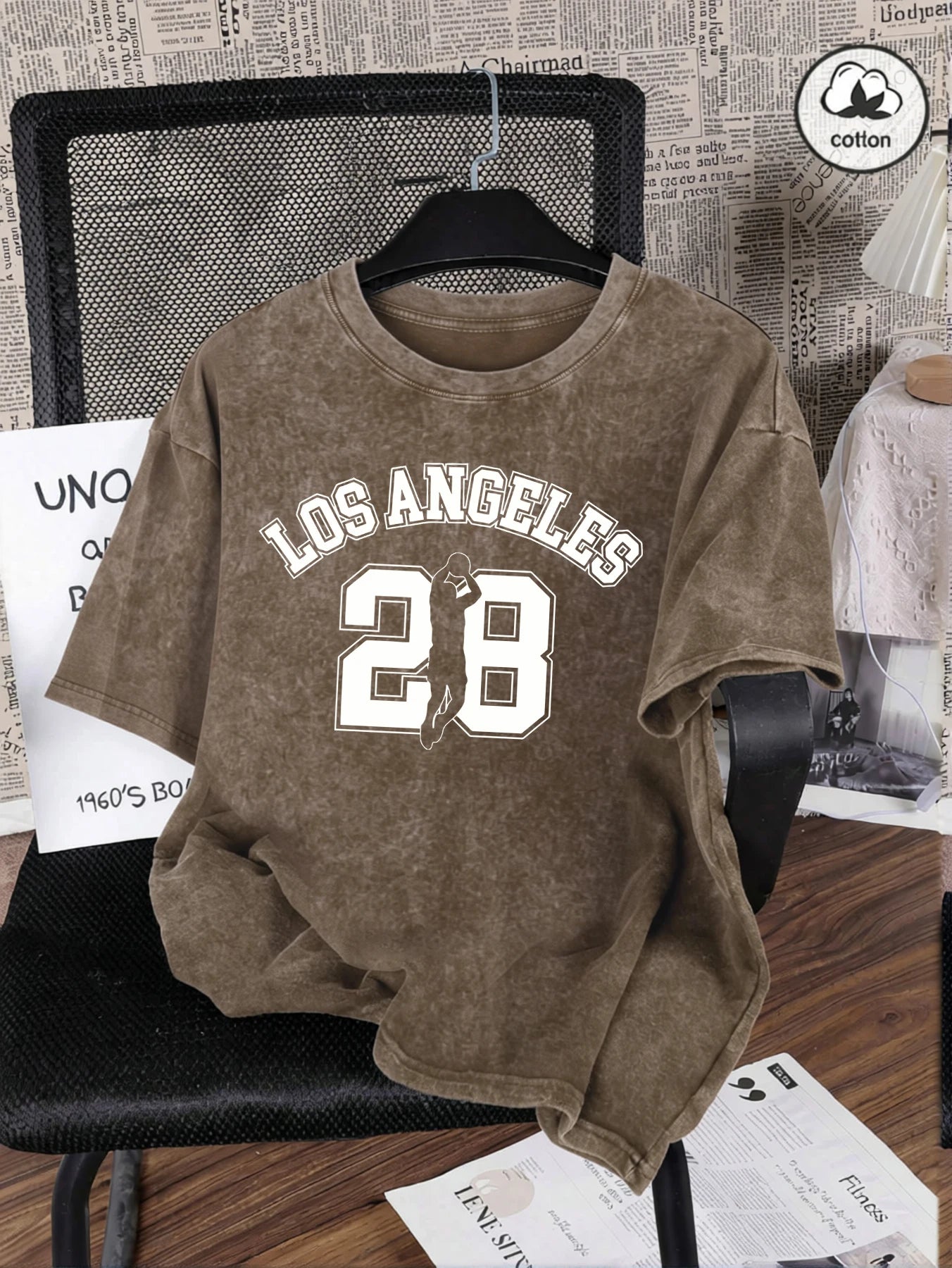 Number 28 Cotton Wash Tee | Relaxed Unisex Streetwear