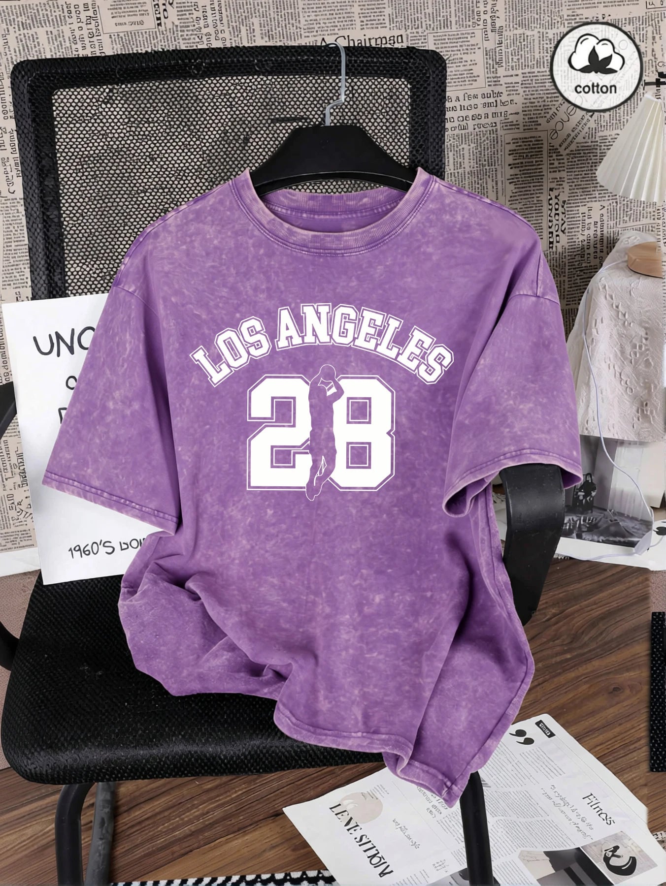 Number 28 Cotton Wash Tee | Relaxed Unisex Streetwear