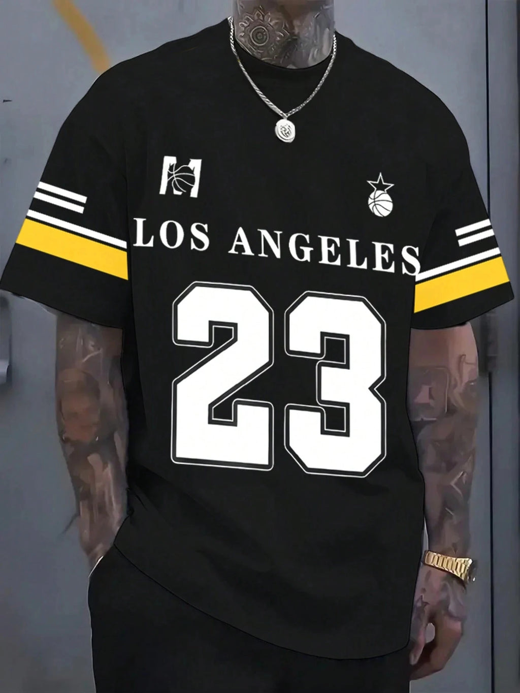 LA 23 Oversized Basketball Tee — Men's Streetwear