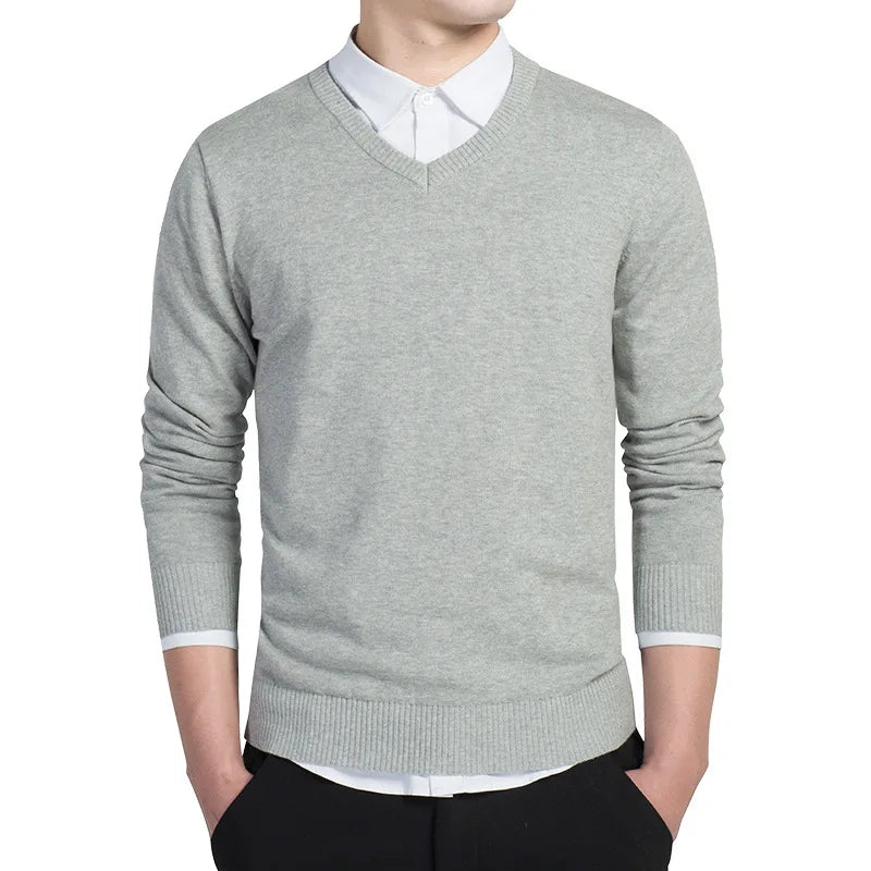 Classic V-Neck Sweater | Premium Cotton Knit