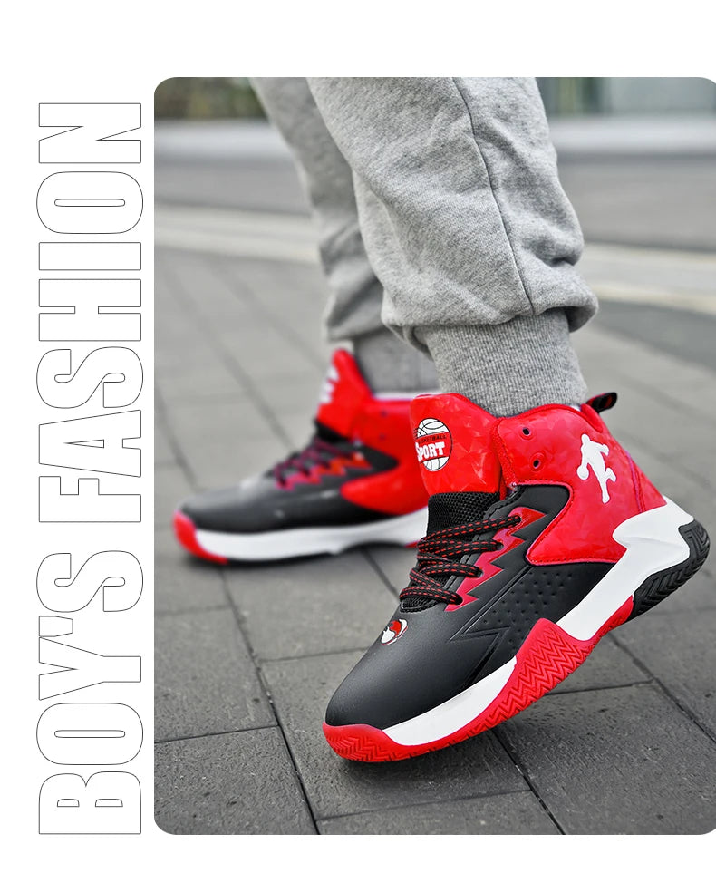 Kids' Pro Court Basketball Shoes — Non-Slip, Breathable & Built to Move