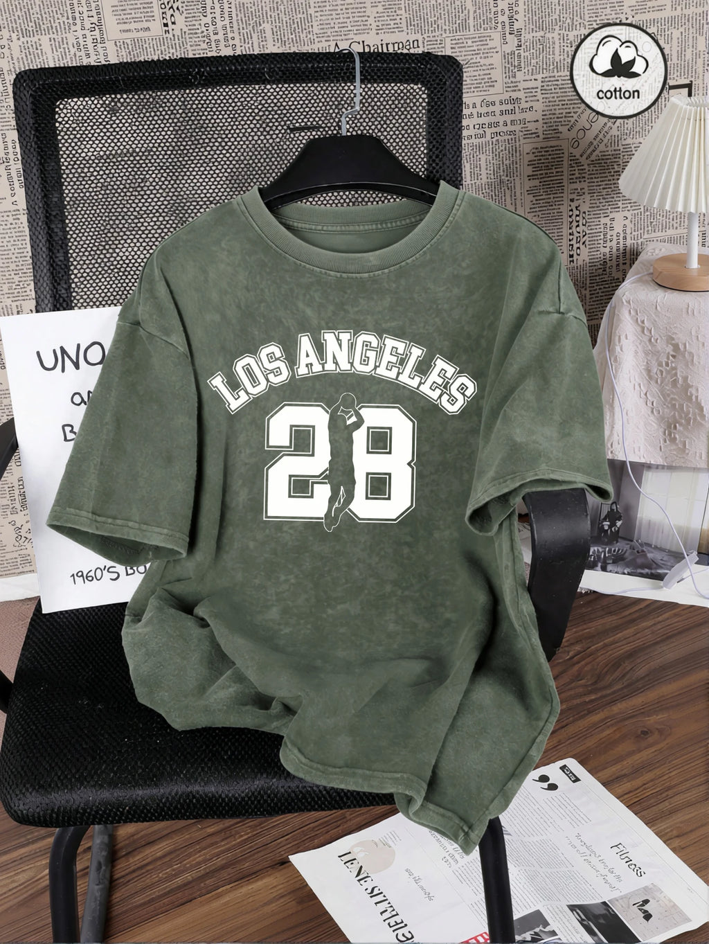 Number 28 Cotton Wash Tee | Relaxed Unisex Streetwear