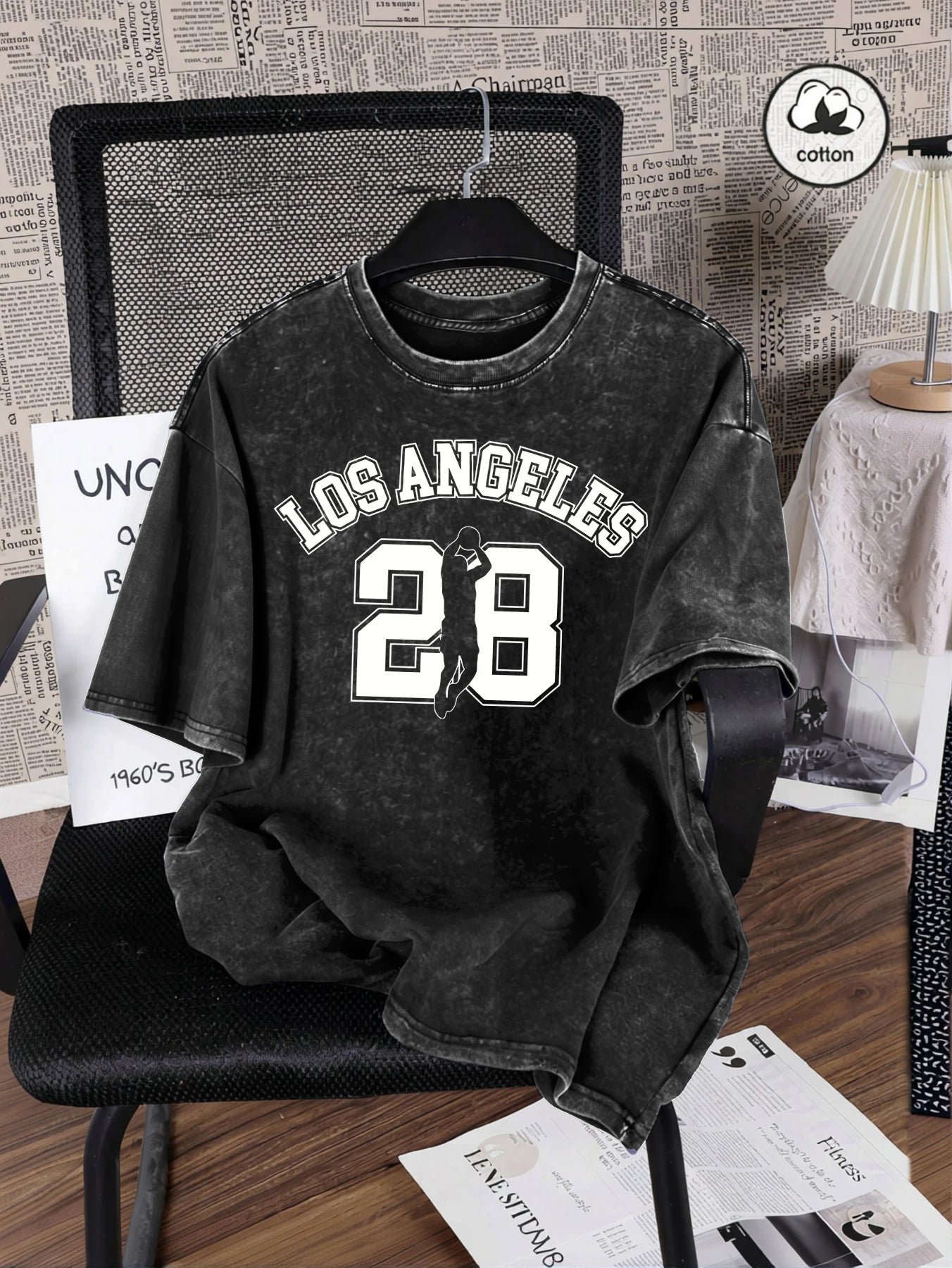 Number 28 Cotton Wash Tee | Relaxed Unisex Streetwear