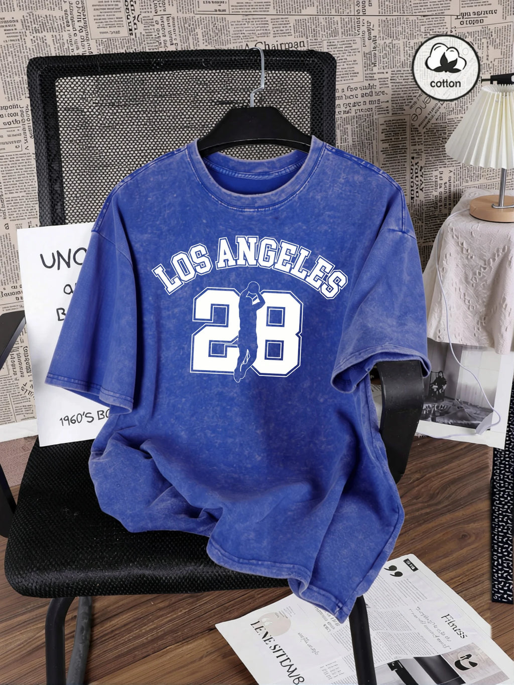 Number 28 Cotton Wash Tee | Relaxed Unisex Streetwear