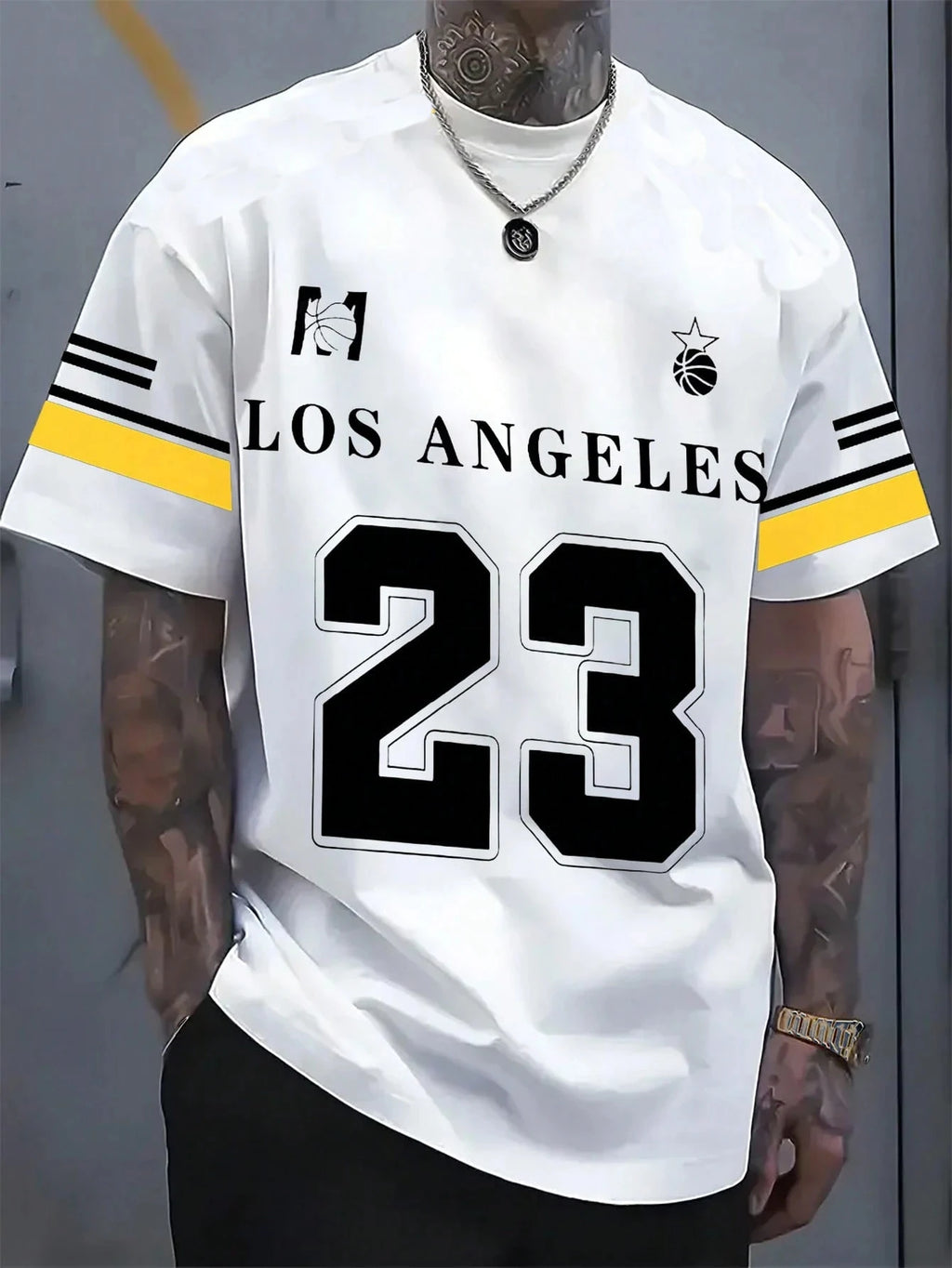 LA 23 Oversized Basketball Tee — Men's Streetwear