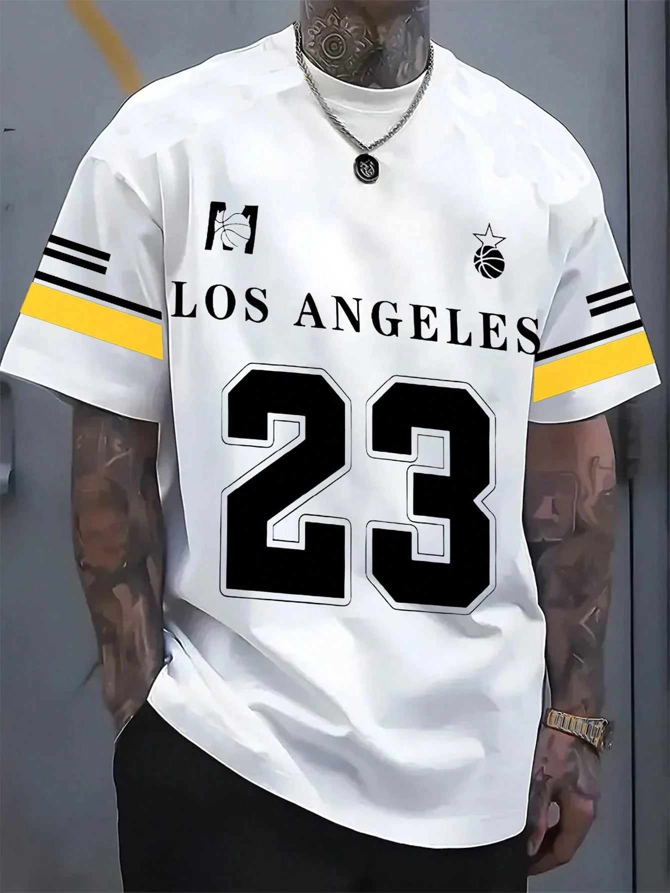 LA 23 Oversized Basketball Tee — Men's Streetwear