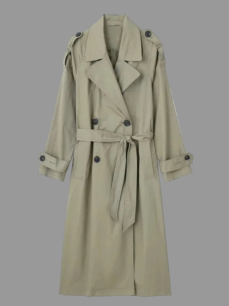The Maison Trench — Belted Double-Breasted Long Coat