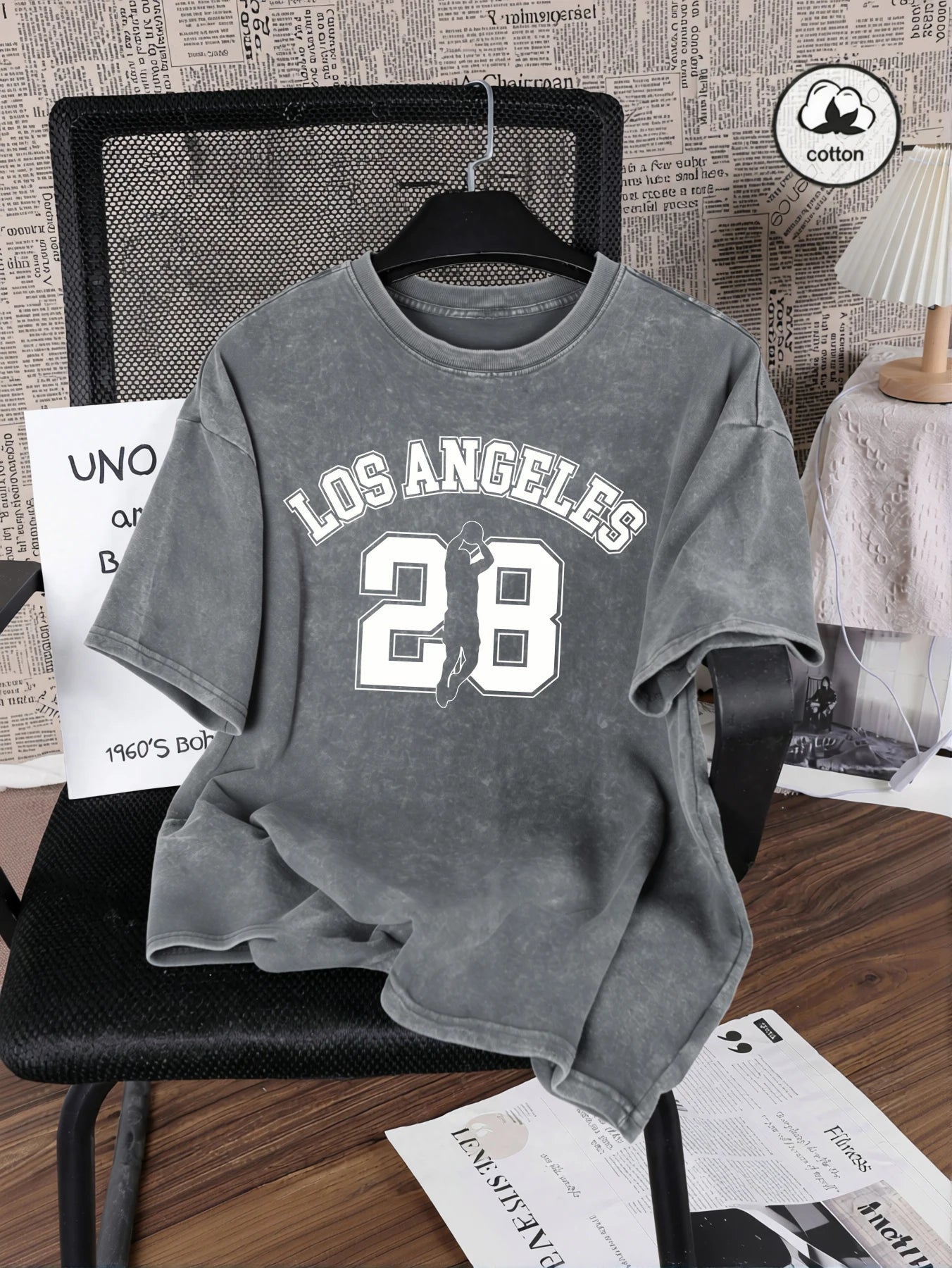 Number 28 Cotton Wash Tee | Relaxed Unisex Streetwear