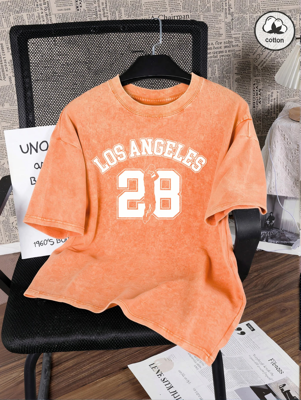 Number 28 Cotton Wash Tee | Relaxed Unisex Streetwear