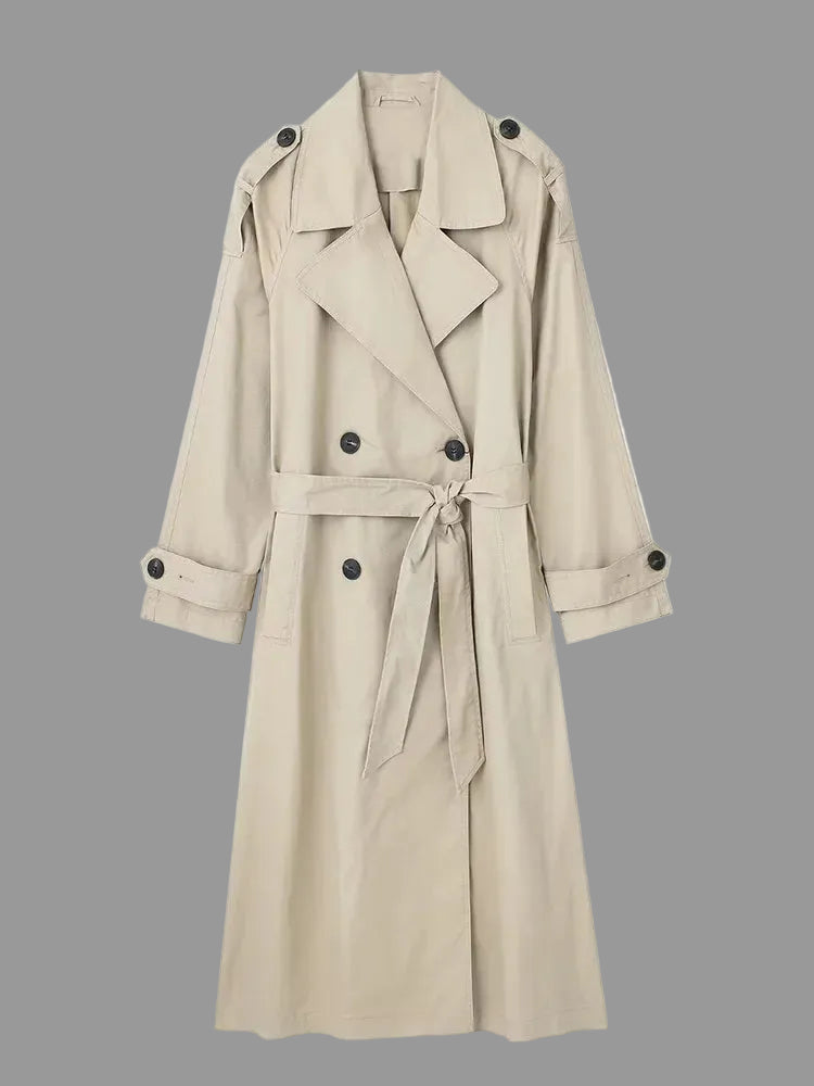 The Maison Trench — Belted Double-Breasted Long Coat