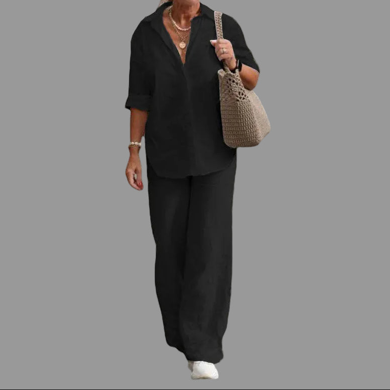 Lovicart Wide-Leg Co-ord Set — Effortless Everyday Luxury