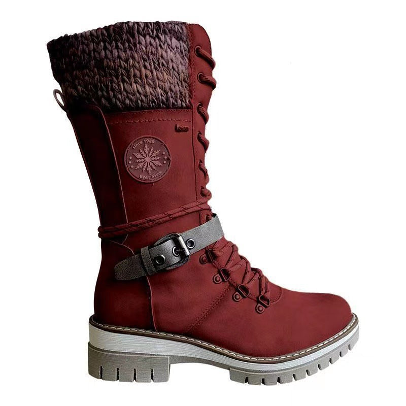 The Winter Stride — Women's High-Shaft Riding Boots with Square Heel