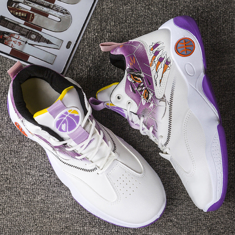 Men's High-Top Hand-Painted Basketball Sneakers