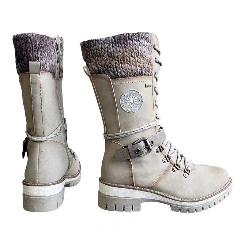 The Winter Stride — Women's High-Shaft Riding Boots with Square Heel