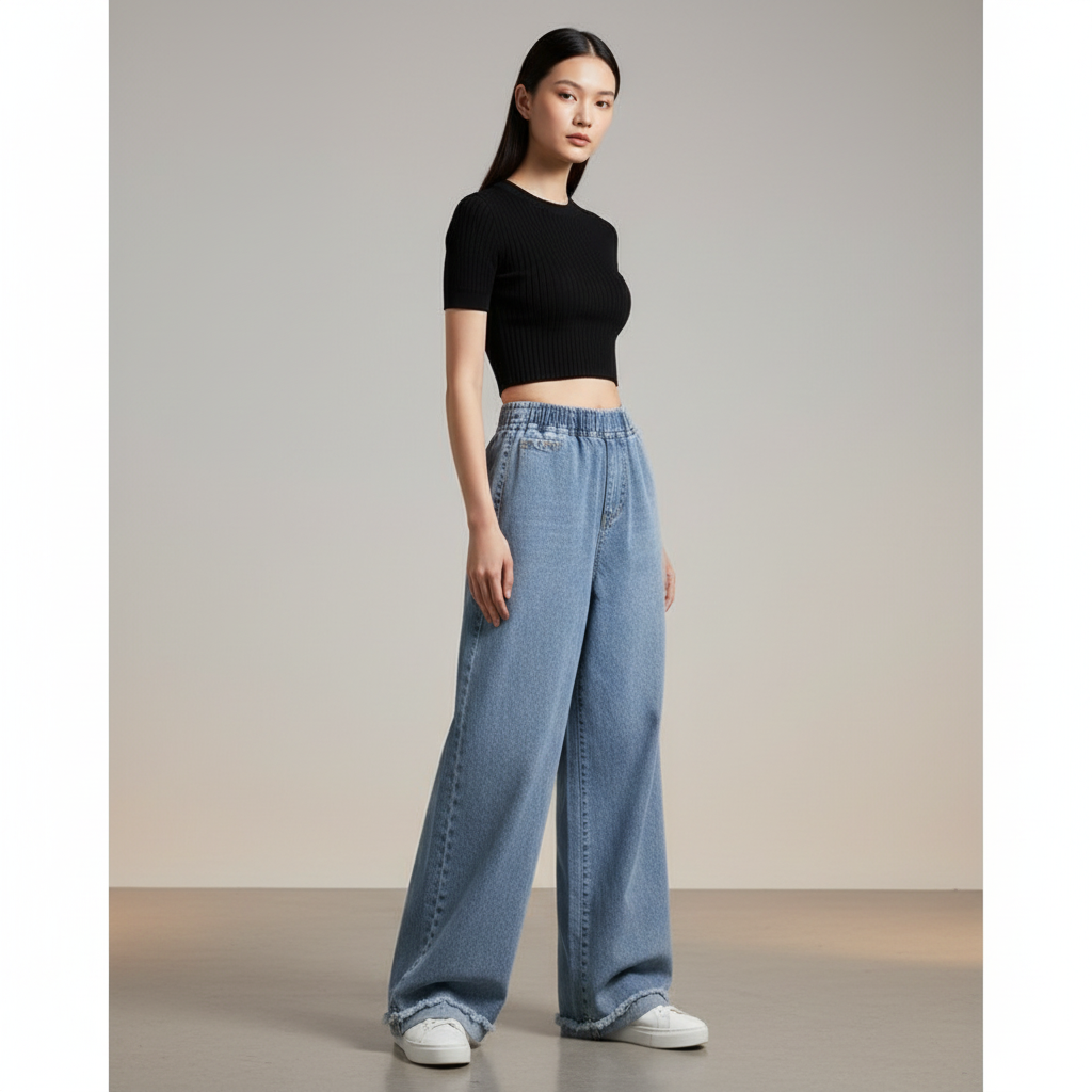 High Waist Wide Leg Trousers — Hero Shot