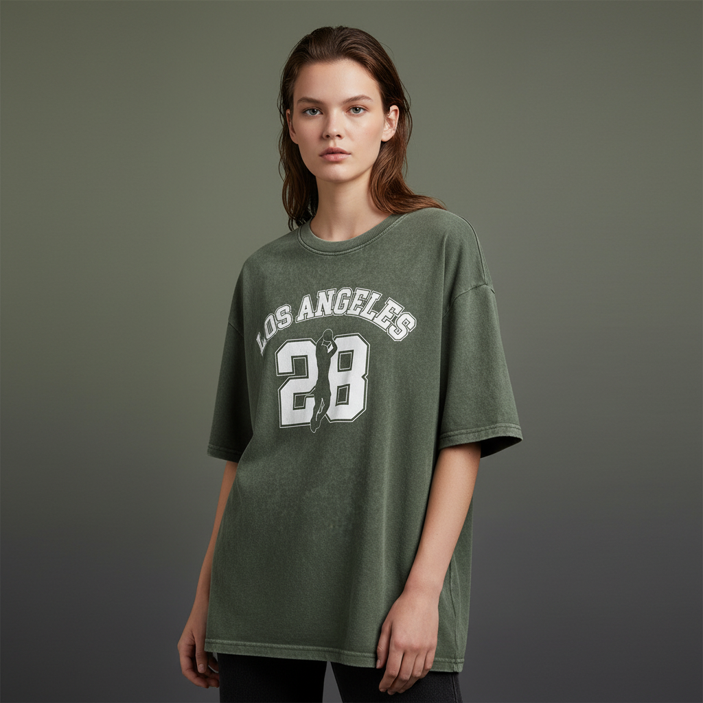 Number 28 Cotton Wash Tee — Hero Shot