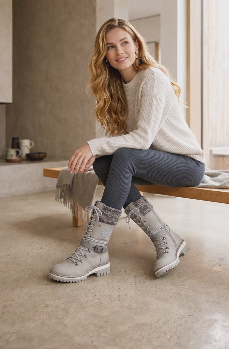The Winter Stride — Women's High-Shaft Riding Boots with Square Heel