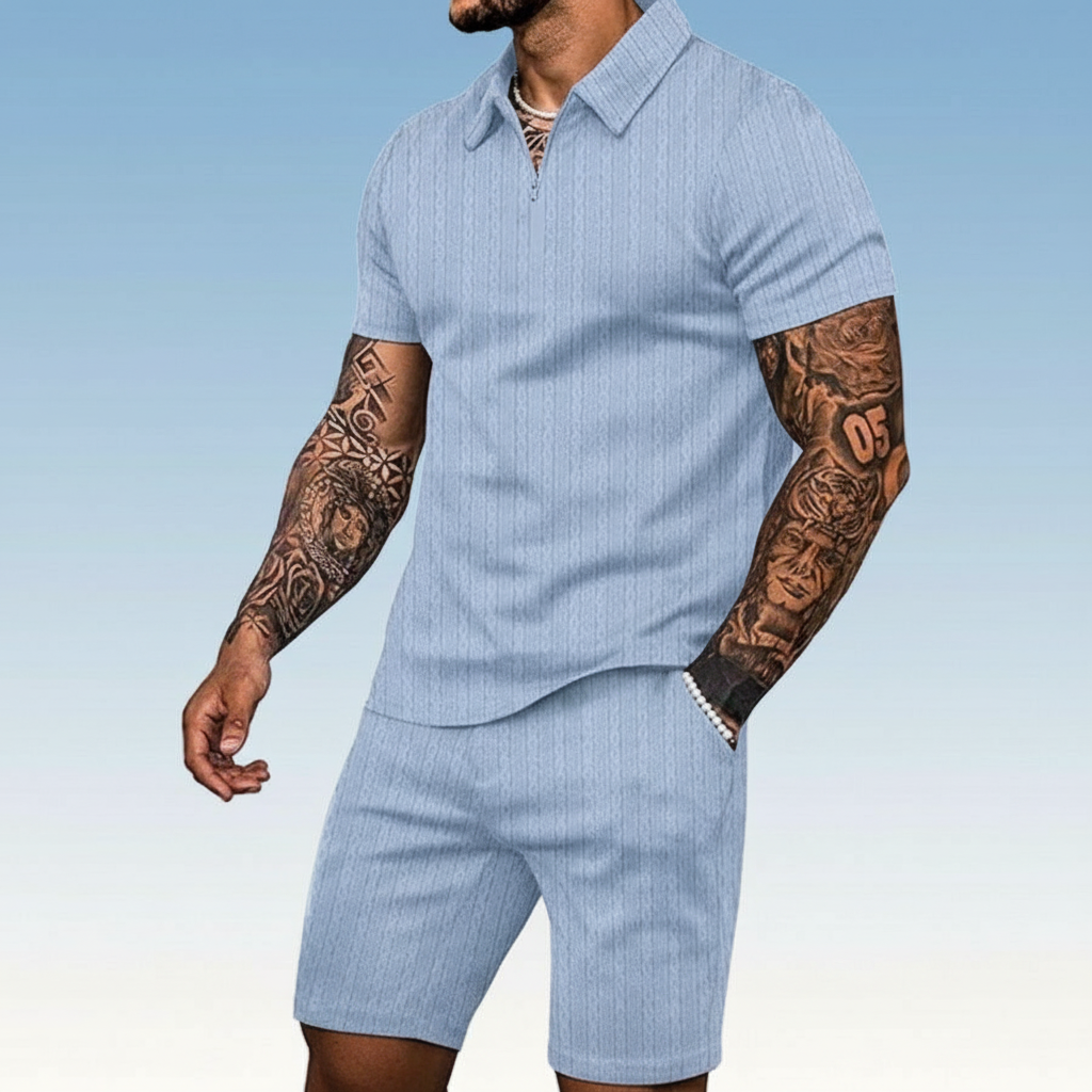 StripeZip — Men's Mesh Set Hero Image
